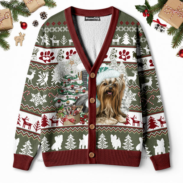 Yorkie Love Christmas - Christmas Gift For Dog Lovers - 3DUgly Christmas Cardigan QT309637