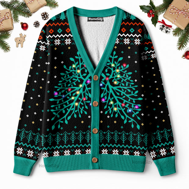 Respiratory Lights - Christmas Gift For Adults - 3D Ugly Christmas Cardigan QT309493