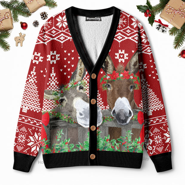 Donkey Buddies Christmas Funny - Christmas Gift For Adults - Ugly Christmas Cardigan QT309349