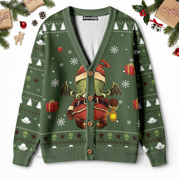 Cthulhu Christmas - Christmas Gift For Adults - Ugly Christmas Cardigan QT309305