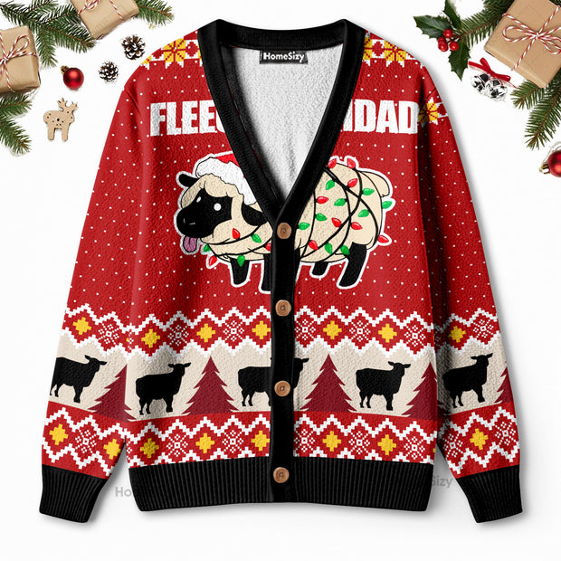 Fleece Navidad Christmas Red - Christmas Gift For Adults - 3D Ugly Christmas Cardigan QT309467
