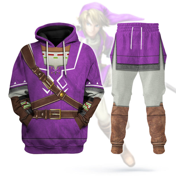 Purple Link Attire Unisex Hoodie Sweatshirt T-shirt Sweatpants Cosplay ZDHS48 HSZD035 LOZD