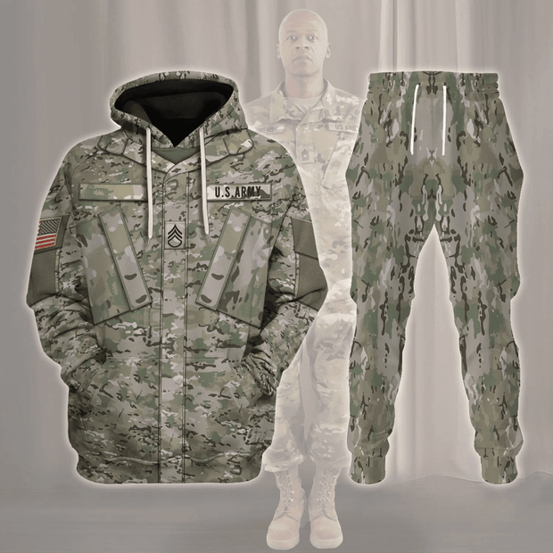 Personalize Name Badge US Army Combat Uniform Operational Camouflage Pattern (OCP) Costume Hoodie Sweatshirt T-Shirt Tracksuit QT5122603