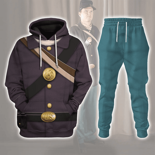 American Union Army-Infantry-Private Soldier Uniform All Over Print Hoodie Sweatshirt T-Shirt Tracksuit CSACW003