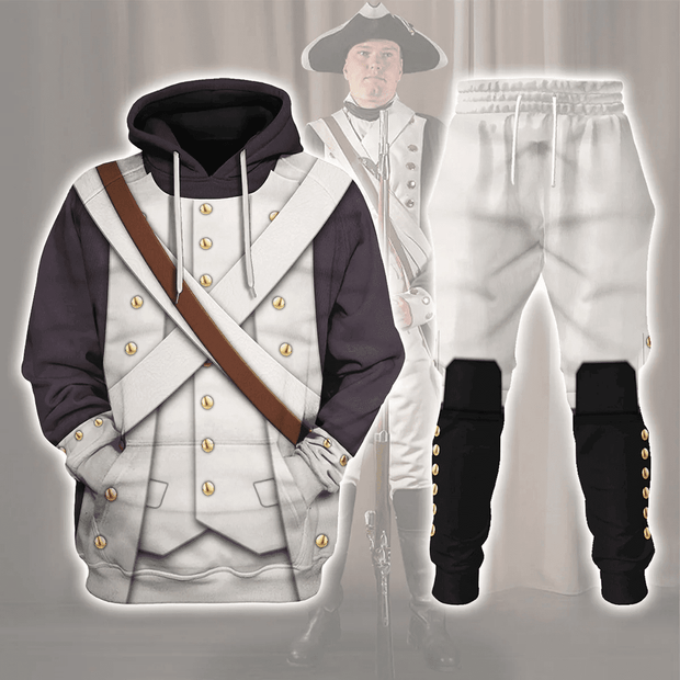 American Infantry-3rd Connecticut Regiment-1783 Uniform All Over Print Hoodie Sweatshirt T-Shirt Tracksuit CSACW017
