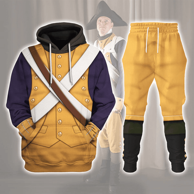 American Infantry-Full Marching-1776-1783 Uniform All Over Print Hoodie Sweatshirt T-Shirt Tracksuit CSACW020
