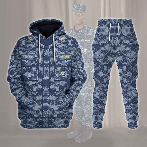 Personalized Rank and Branches United States Navy Working Uniform Type I Costume Hoodie Sweatshirt T-Shirt Tracksuit