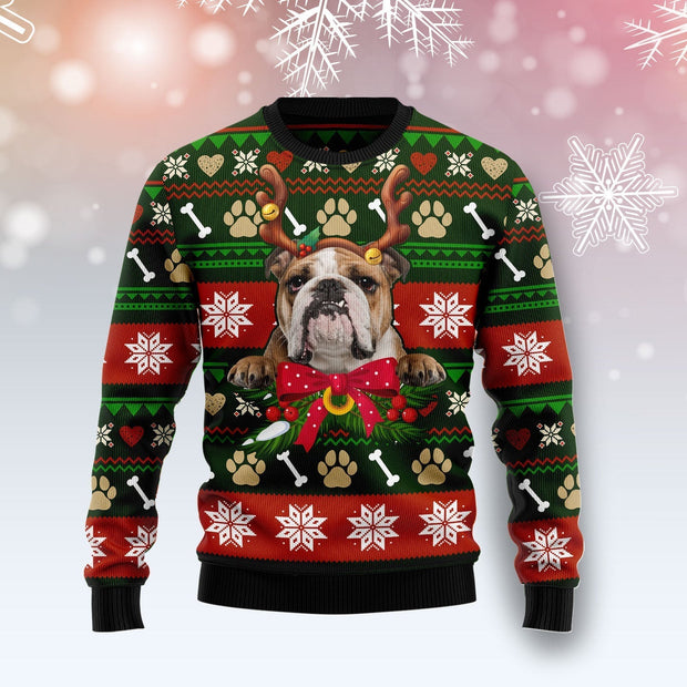 Bulldog Funny Ugly Christmas Sweater For Men And Women QT5111201