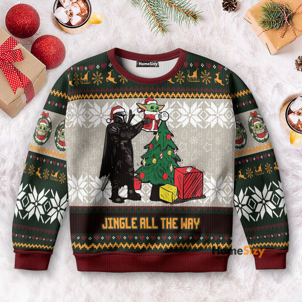 Jingle All The Way Mandalorian Stwa - Christmas Gift For Fans - Ugly Christmas Sweater