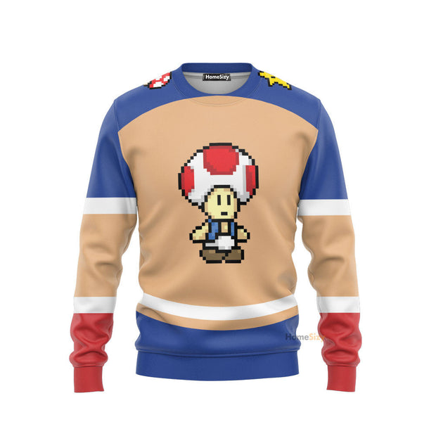 Personalized Custom Name And Number 3D Toad Sports Sweatshirt QT307142