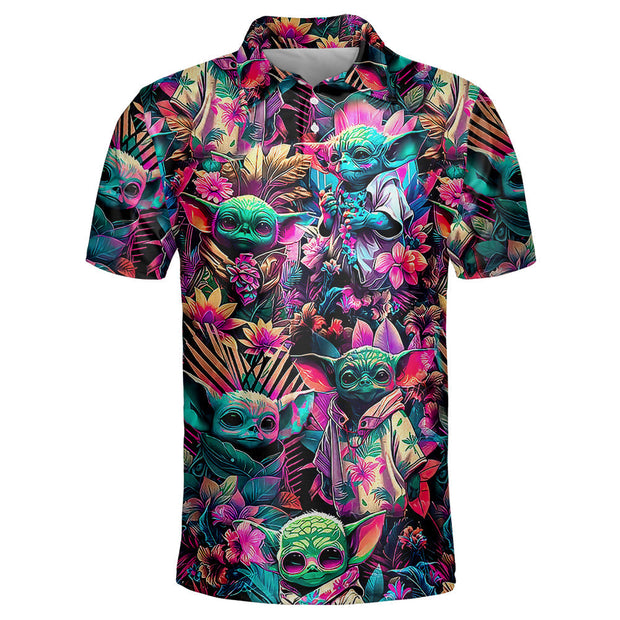 Stwa Baby Yoda Synthwave Cool - Polo Shirt