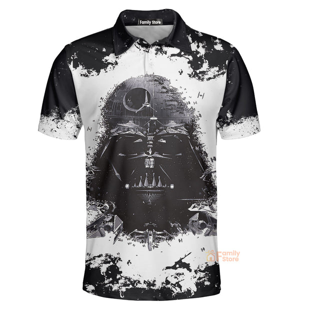 Stwa Darth Vader Black & White Polo Shirt - Gift For Fans