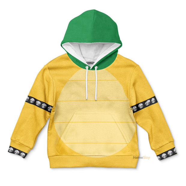 3D Bowser Custom Cosplay Costume Kid Hoodie QT204305Hg