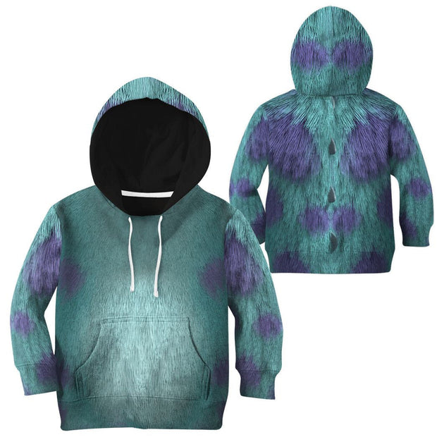 3D Monster Inc Sullivan Costume Custom Cosplay Kid Tshirt Hoodie Apparel