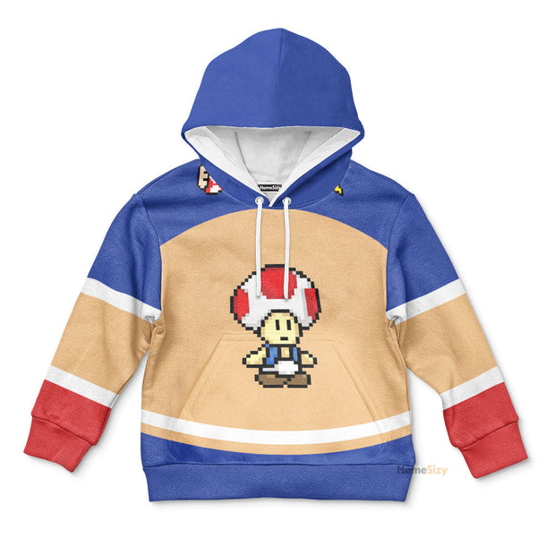 Personalized Custom Name And Number 3D Toad Sports Kid Hoodie QT307142
