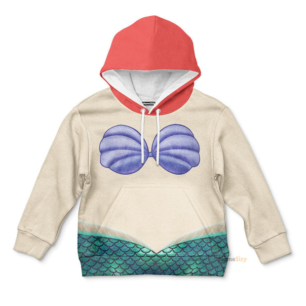 3D Ariel Mermaid Custom Cosplay Costume Kid Hoodie QT208281Hg