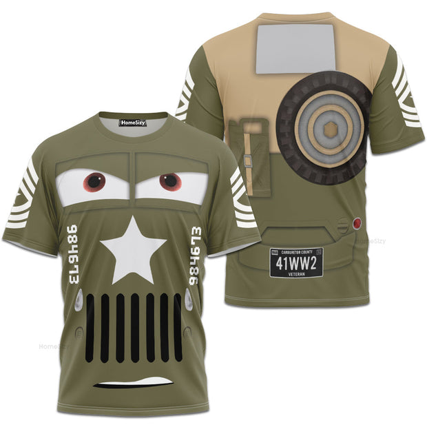 Sarge Cars Cosplay Costume - 3D Tshirt