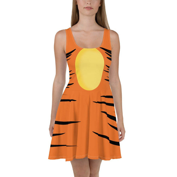Ta Ta For Now Tiger Winnie The Pooh Cosplay Costume - Skater Dress QT5092502