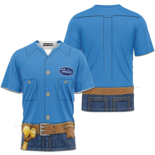 Felix Wreckit Ralph Cosplay Costume - 3D Tshirt