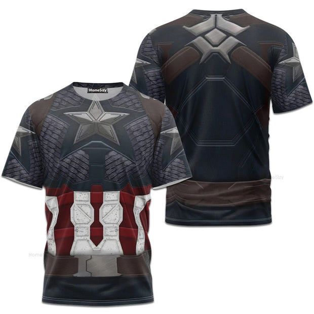 Captain America Avengers Endgame Cosplay Costume - 3D Tshirt