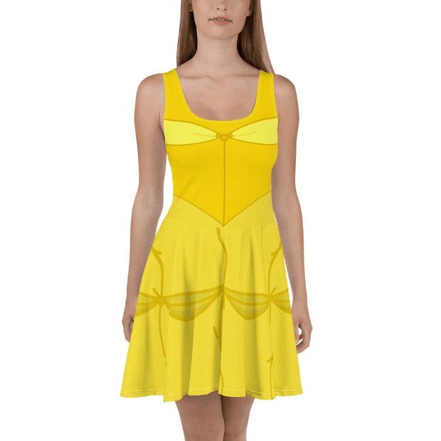 Belle I Want Adventure In The Great Wide Somewhere Cosplay Costume - Skater Dress