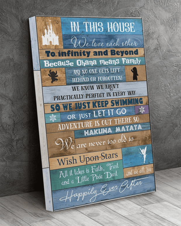 In This House We Love Each Other To Infinity And Beyond Canvas HY207288Ee