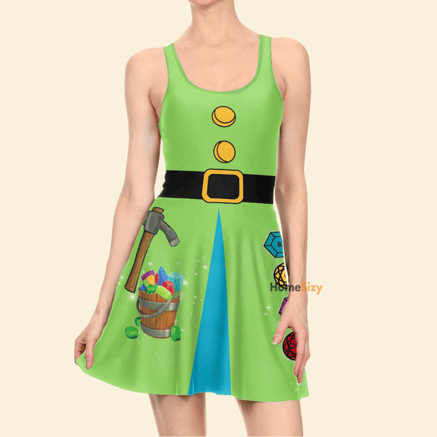 Snow White And The Seven Dwarfs Movie Dopey Cosplay Costume - Skater Dress