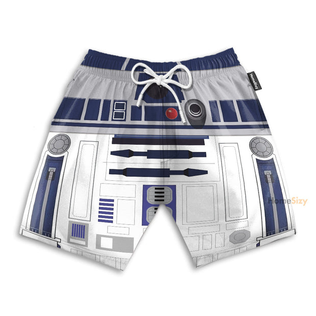 Stwa R2-D2 Robot Cosplay Costume - Beach Shorts