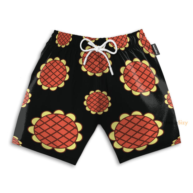 Dressrosa Sunflower Luffy Funny Cosplay Costume - Beach Shorts