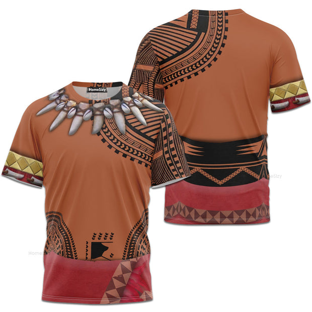 Chief Tui Moana Cosplay Costume - 3D Tshirt