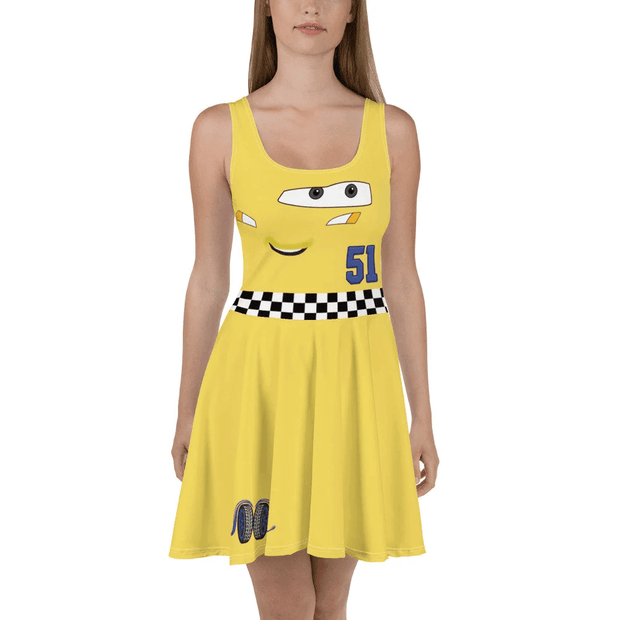 Yellow Car Cosplay Costume - Skater Dress QT5100503