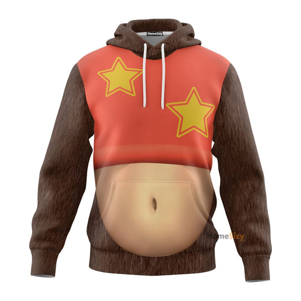 QT205060Hc 3D Diddy Kong Custom Cosplay Costume Tshirt Hoodie