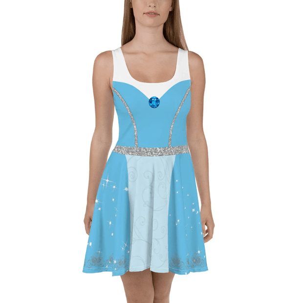Glass Slipper Princess Cinderella Cosplay Costume - Skater Dress