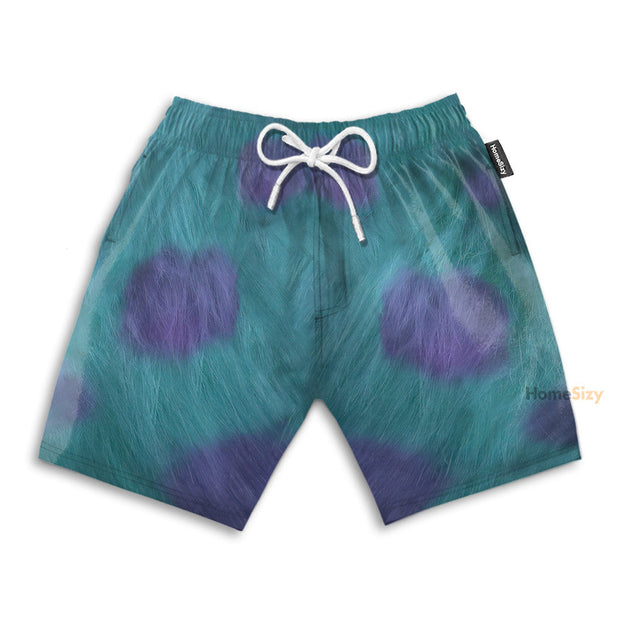 Monsters Inc. Movie James Sullivan Funny Cosplay Costume - Beach Shorts
