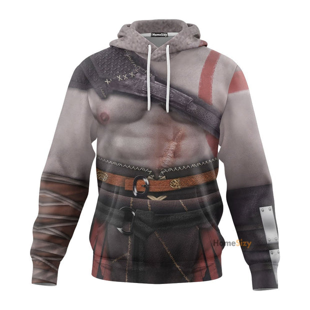 3D Game God Jesus Of War Kratos Custom Cosplay Costume Hoodie QT209133Hg