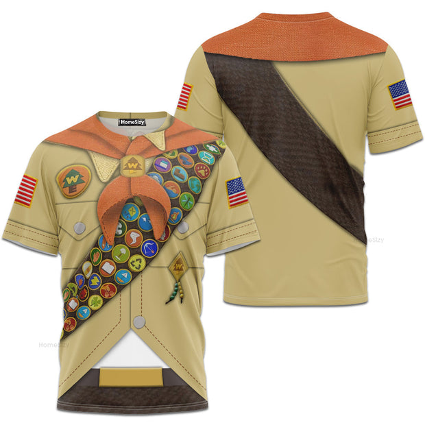 Russell Wilderness Explorer Cosplay Costume - 3D Tshirt
