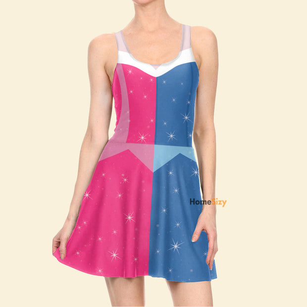 Sleeping Beauty Princess Blue And Pink Cosplay Costume - Skater Dress