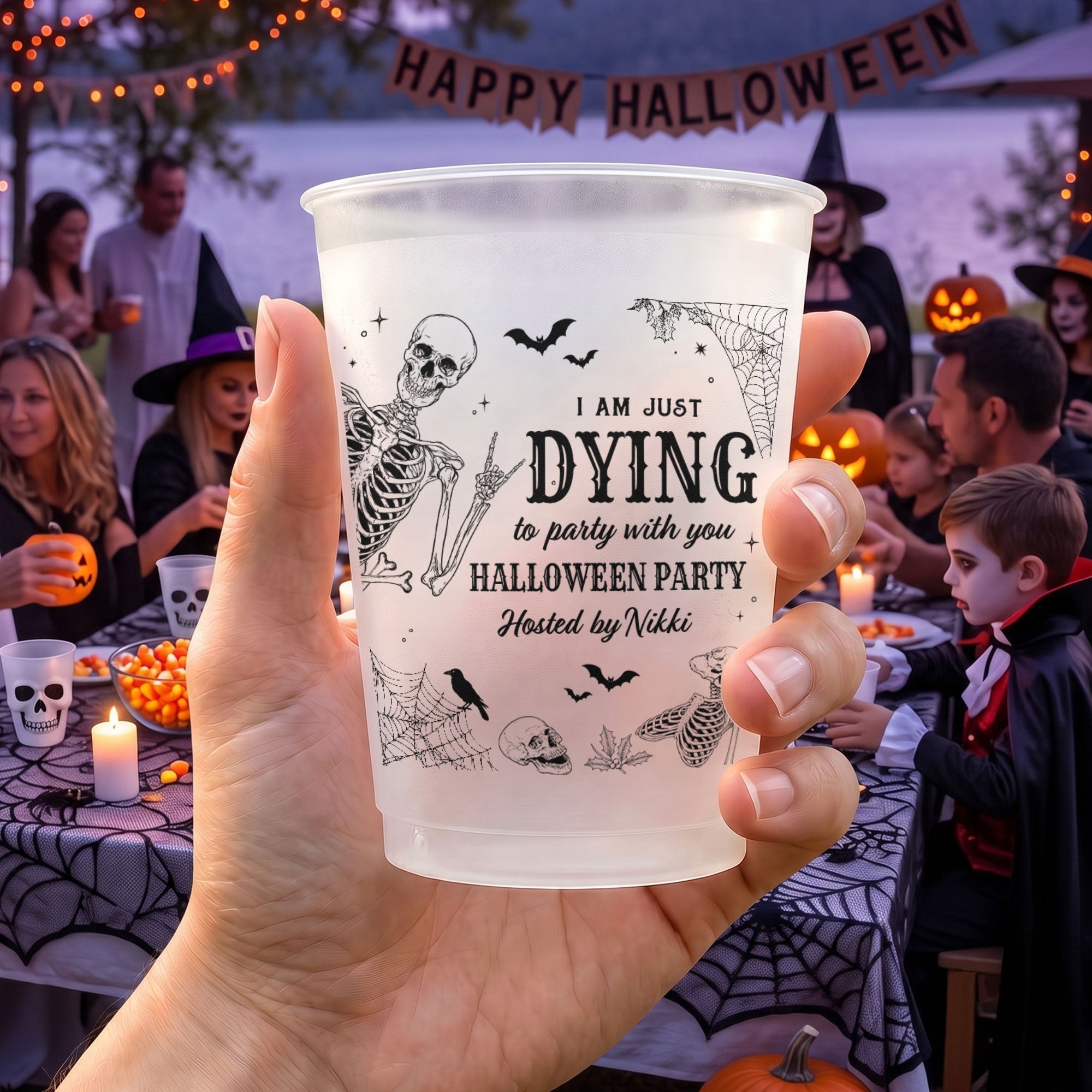 halloween party funny skeleton meme personalized cups 2