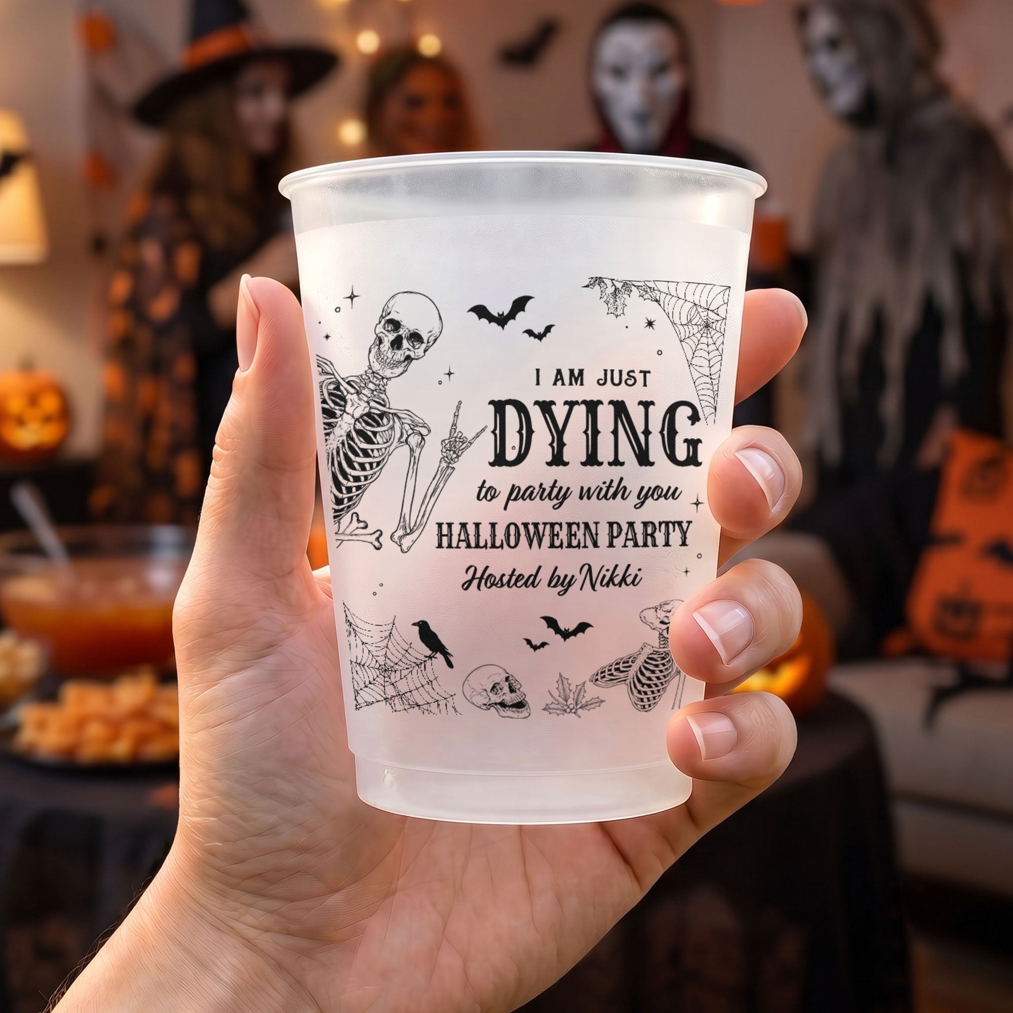 halloween party funny skeleton meme personalized cups 3