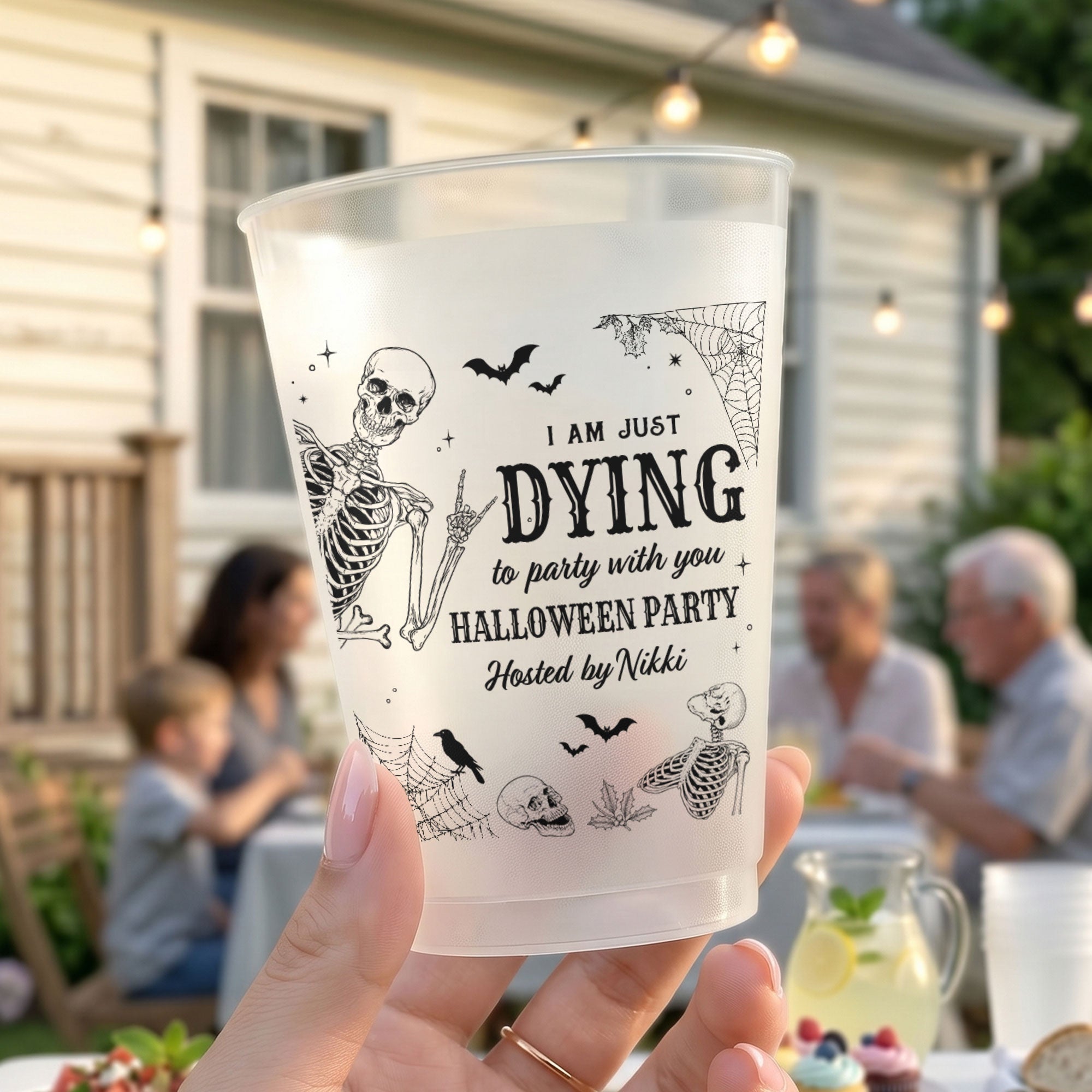 halloween party funny skeleton meme personalized cups 4