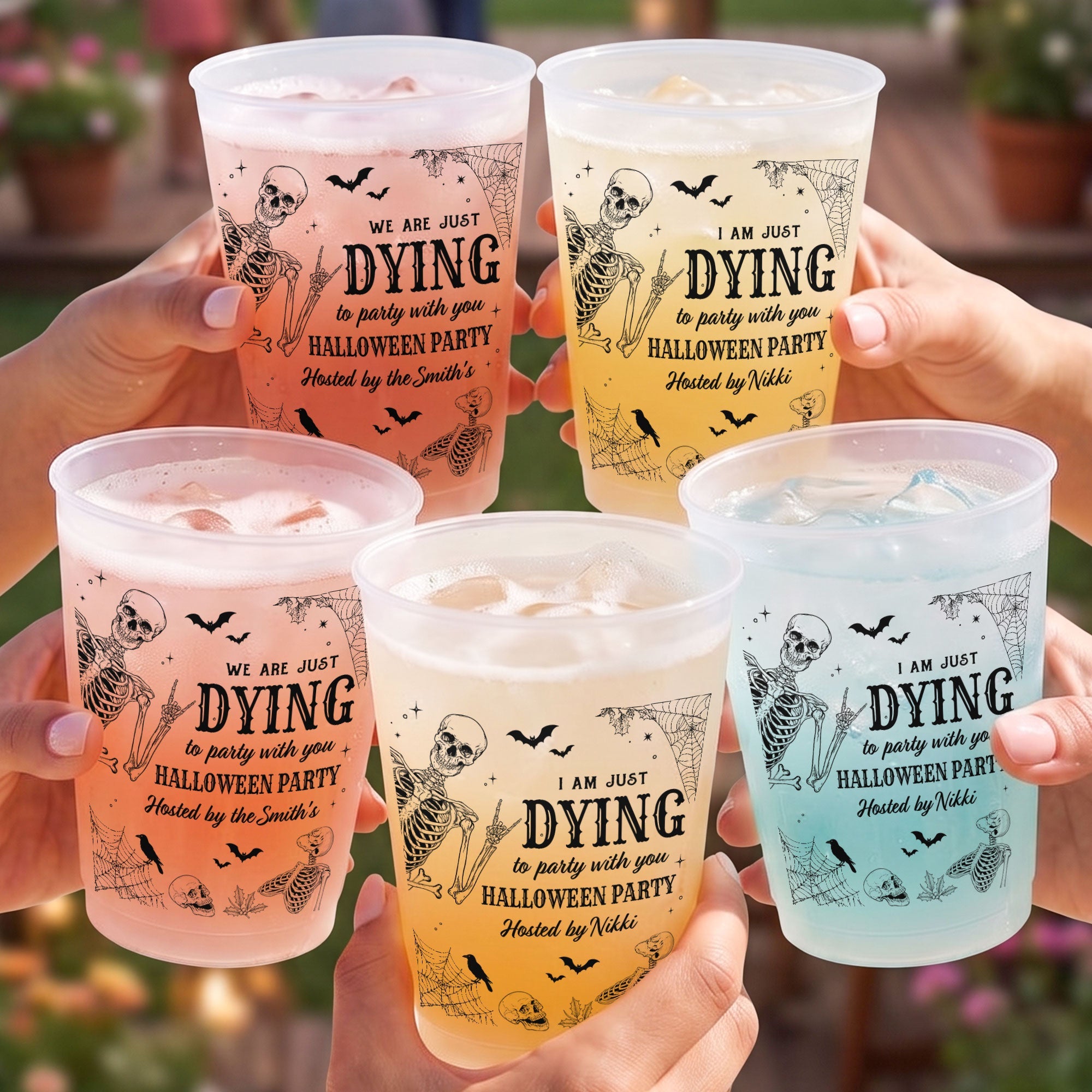 halloween party funny skeleton meme personalized cups 6