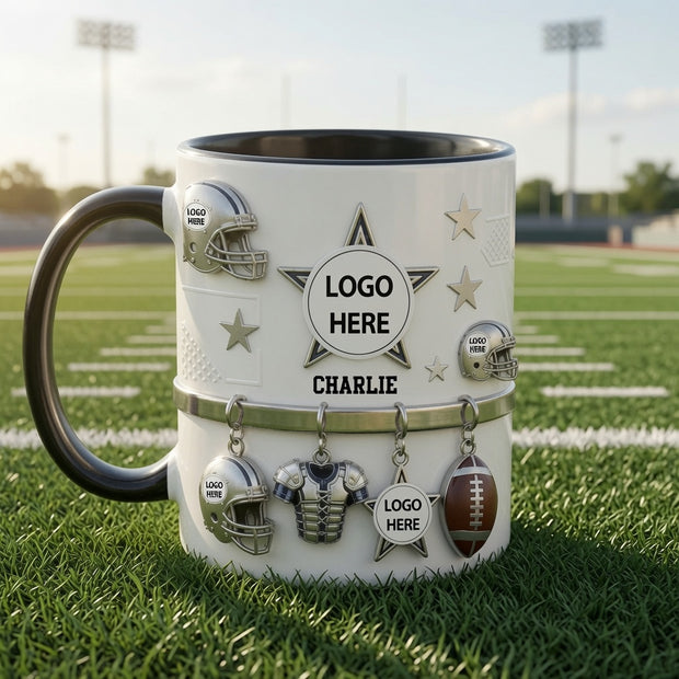Game Day Football Mug - Personalized Accent Mug - Gift For American Football Fans, Sports Fans, Sports Lovers