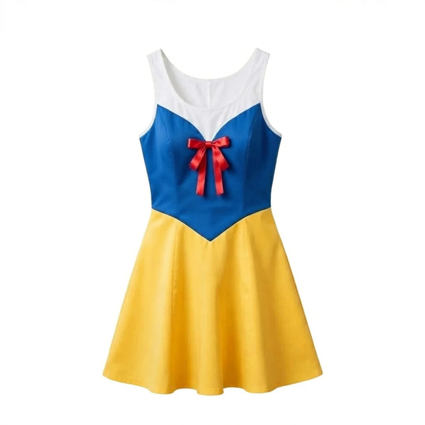 Snow White Inspired Dress Costume – Fairytale Forest Princess Skater Dress for Women