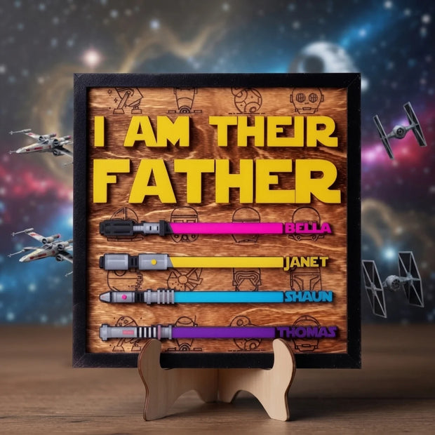 I'm Their Father - Personalized 2 Layers Wooden Plaque  - Gift For Dad