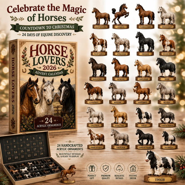Horse Lovers Advent Calendar 2026 - Box Advent Calendar - Christmas Gift For Horse Lovers