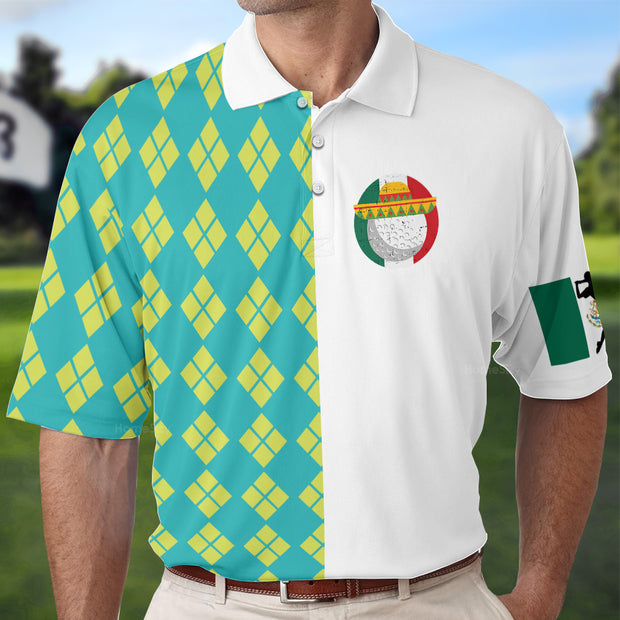Mexico Golf Ball Cinco De Mayo Polo Shirt, Golf Shirt For Mexicans, Basic Golf Shirt Design QT303248La