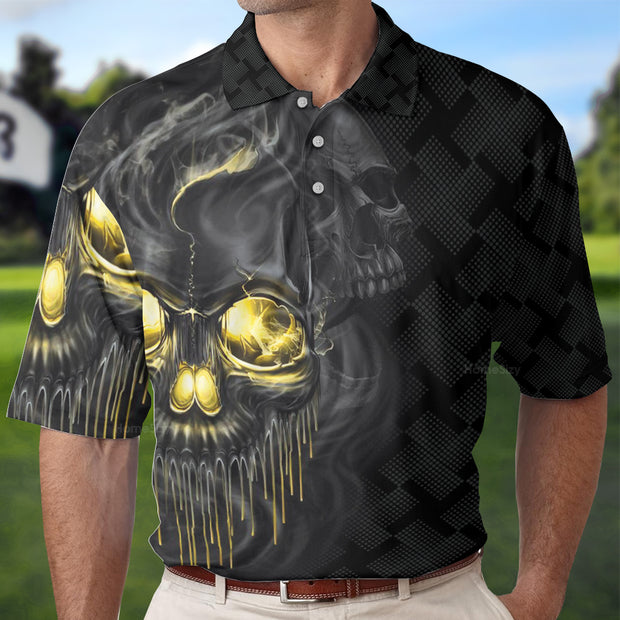 Scary Skull Bowling Shut Up Polo Shirt QT208291La