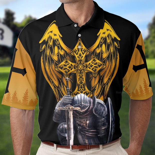 I can do all things through Christ who strengthens me Templar Knight Christian God Jesus Polo QT206112Lb