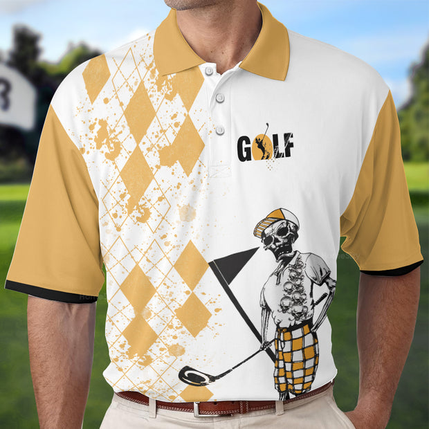 Golfing With A Chance Of Drinking Argyle Pattern Short Sleeve Polo Shirt QT305960La