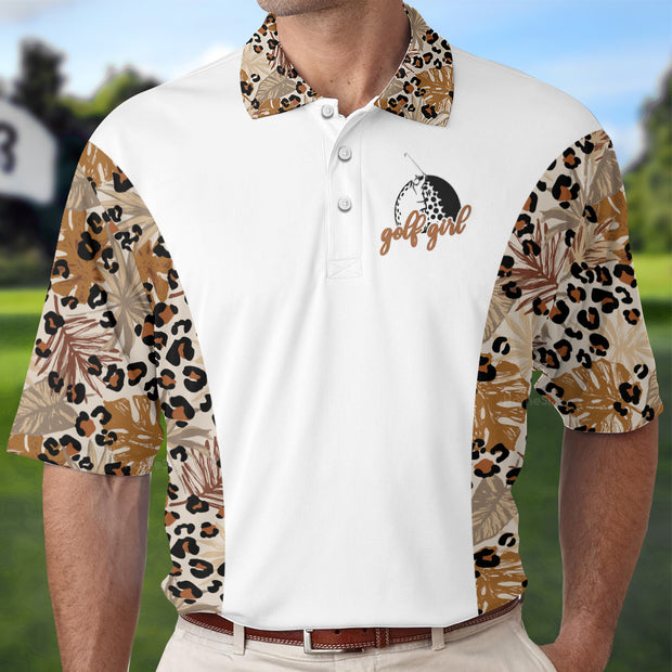 I Golf Like A Girl Try To Keep Up Leopard Pattern Short Sleeve Women Polo Shirt QT208009La